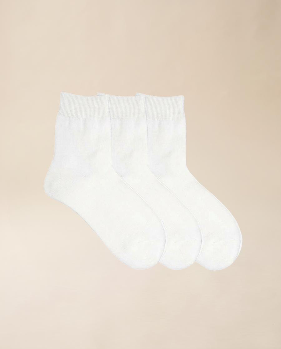 Deerforest siidi ja meriinovilla sokid (3 tk komplekt) – Valged