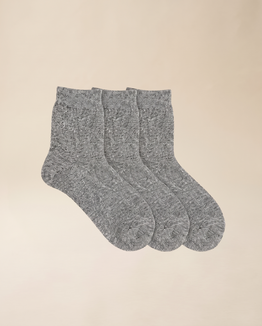 Deerforest siidi ja meriinovilla sokid (3 tk komplekt) – Hallikas